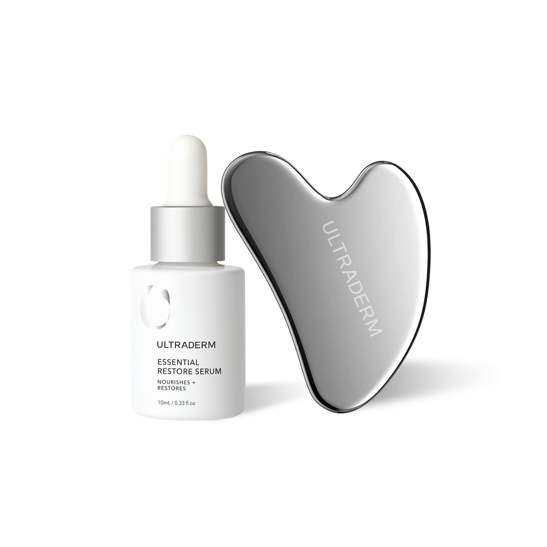 Stainless Steel Gua Sha Facial Tool & Serum Bundle